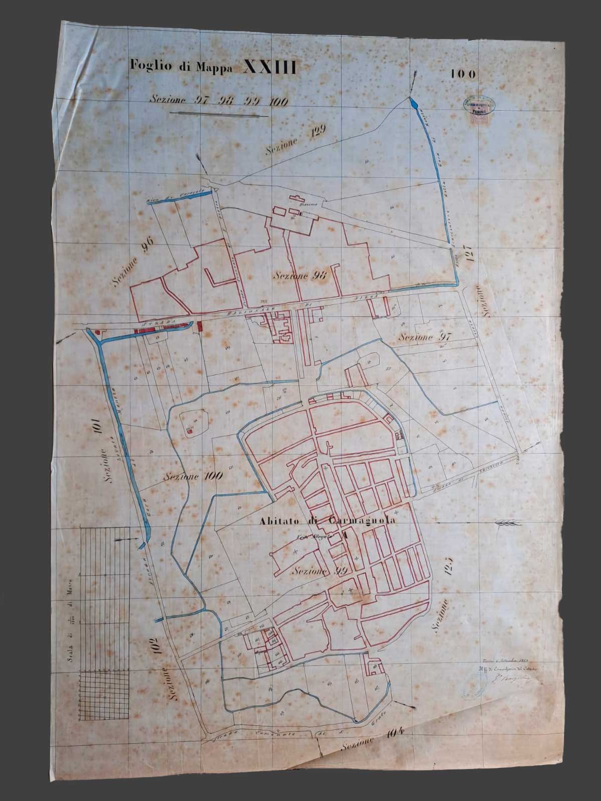 Mappa di Carmagnola del XXIII secolo