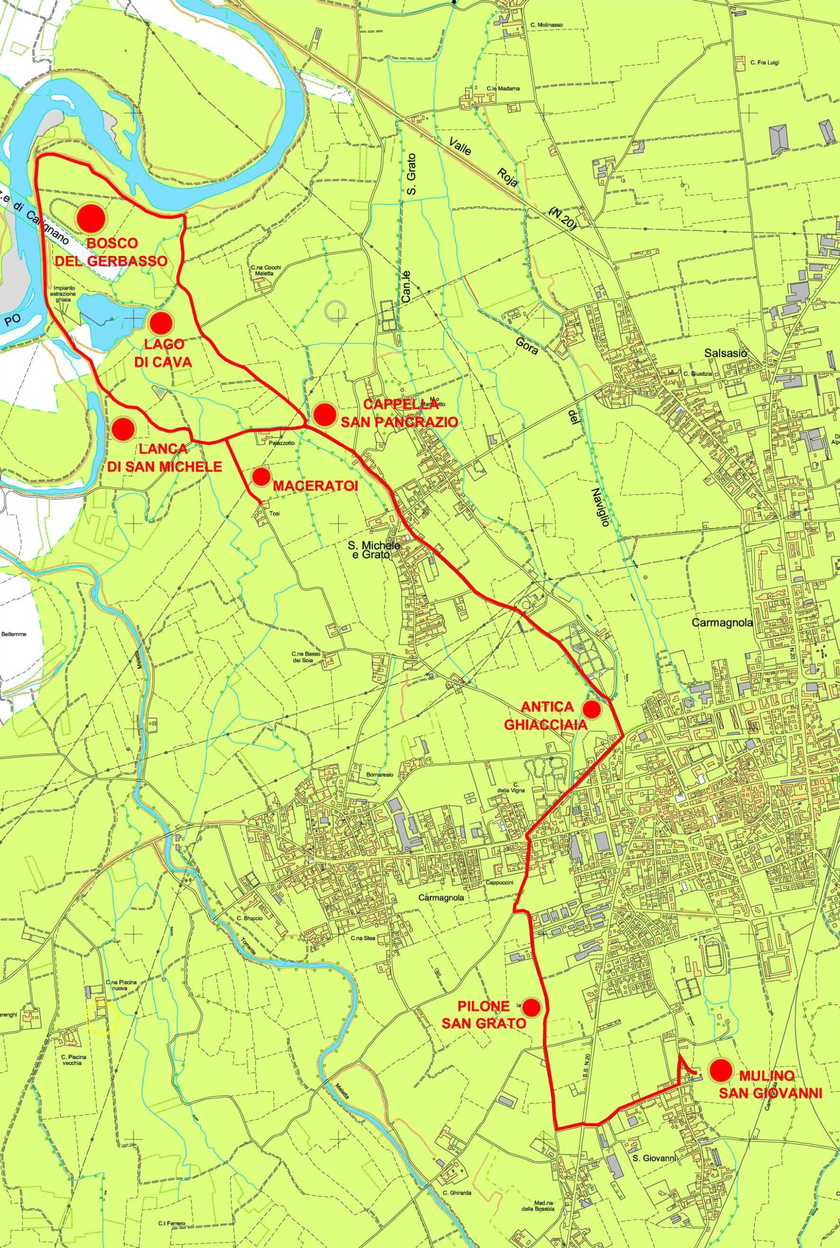 Mappa del percorso